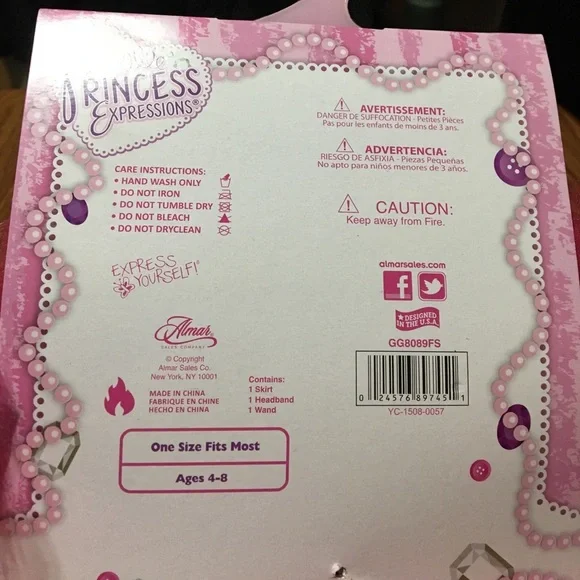 Girl's Princess 3pc Skirt Set Dress Up - Picture 7 of 7